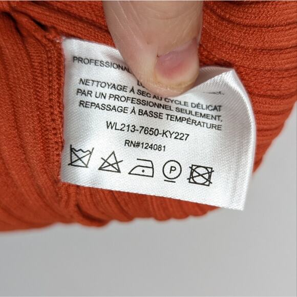 NWT Proenza Schouler White Label Orange Ribbed Knit Midi Skirt Size M - Picture 6 of 7